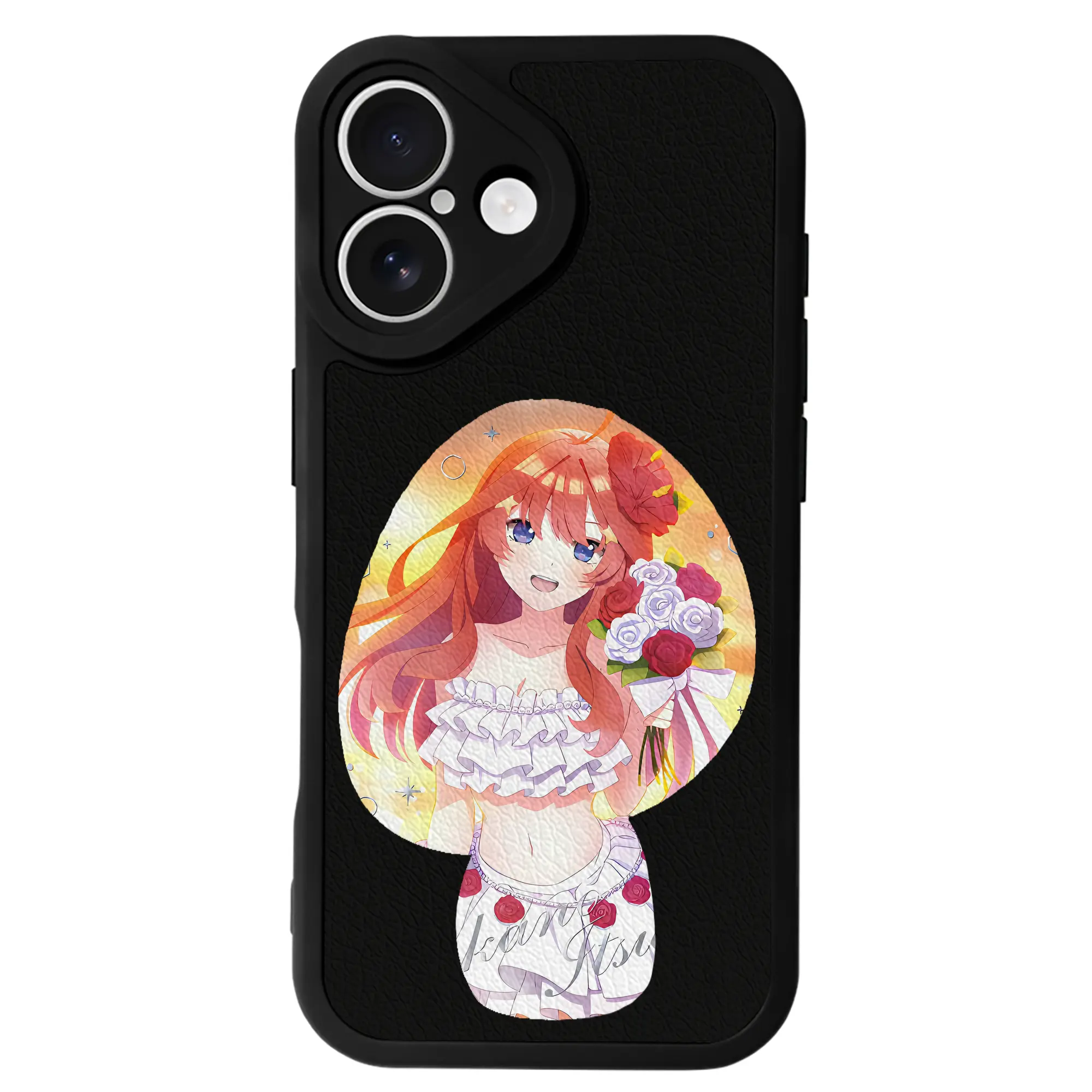 五等分の花嫁 グッズ 中野 五月 - IPhone 16シリーズ対応 ・ シリコンスマホケース ・ レザー調 ・ 高精度フィット ・ 耐衝撃 ・ ワイヤレス充電対応 ・ 精密カット